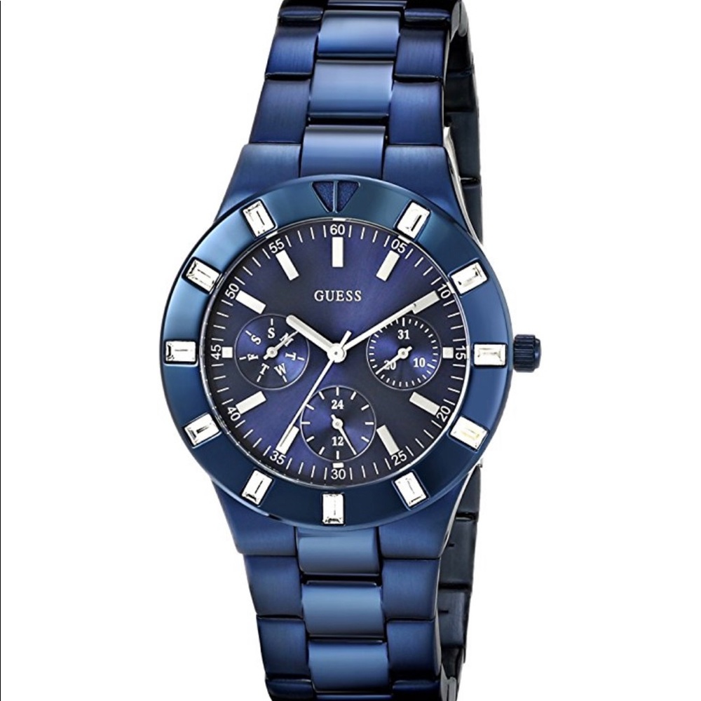 Guess Woman Blue Stainless Steel Quartz Watch